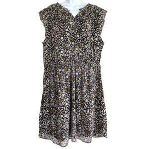 Loft Womens Henley Elastic Waist Sleeveless Dress Floral Size 20 Cottage Prairie